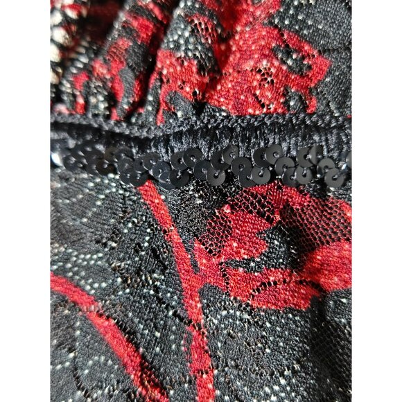 Fashion Bug Womens Dark Floral Lace Babydoll Top Plus 18/20W Whimsigoth Witchy - Picture 5 of 10